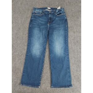 Good American Jeans Womens 14-18 Blue Good Legs Straight Medium Wash Whiskered